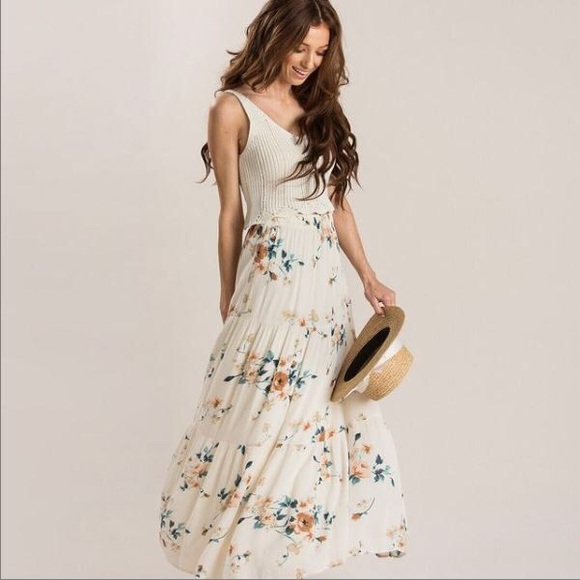 Morning Lavender Dresses & Skirts - Morning Lavender Floral Maxi Skirt